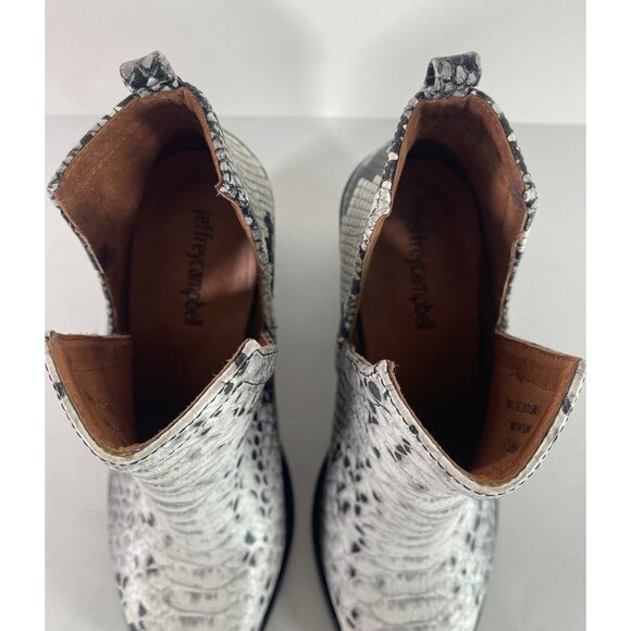 Jeffrey Campbell Cromwell Western Cowboy Snake Print Leather Boots - Picture 8 of 13